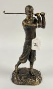 (R) BRONZE FINISH GOLFER FIGURE.