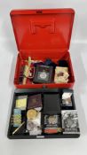 THREE SECOND WORLD WAR SERVICE MEDALS UNNAMED, TEN VARIOUS COINS TO INCLUDE GEORGE V COINS,