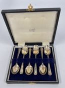A CASED SET OF 6 SILVER TEASPOONS, SHEFFIELD ASSAY MAKER CB & S.