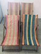 TWO VINTAGE FOLDING DECK CHAIRS.