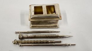A SILVER STAMP CASE, LONDON ASSAY, MAKER C & S CO.