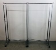 2 X MODERN CHROME CLOTHES RAILS.
