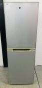 HOOVER SILVER FINISH FRIDGE FREEZER - SOLD AS SEEN.