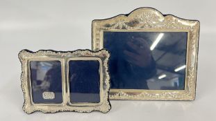 AN ORNATE SILVER PHOTOFRAME DECORATED WITH BOWS & SWAGS, SHEFFIELD 1993 MAKER RC (22 X 19.