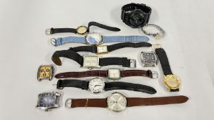 A GROUP OF 11 ASSORTED WATCHES TO INCLUDE DESIGNER BRANDED.