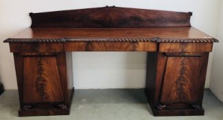 ANTIQUE VICTORIAN MAHOGANY TWIN PEDESTAL CHIFFONIER FITTED INTERIOR,