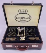 A BACHMAYR SOLINGEN CUTLERY SET IN A FITTED BRIEFCASE.