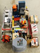 HAND AND POWER TOOLS TO INCLUDE YOUNGMAN THREE WAY COMBINATION LADDER,