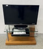 PANASONIC 32 INCH TELEVISION WITH PANASONIC HARD DRIVE RECORDER AND STAND - SOLD AS SEEN.