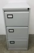 STEEL 3 DRAWER FILING CABINET.