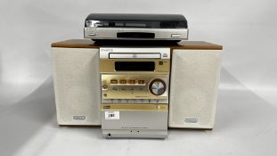 KENWOOD MICRO HIFI COMPONENT SYSTEM WITH SPEAKERS AND TURNTABLE - SOLD AS SEEN.