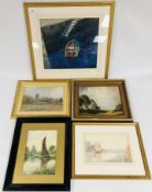 A GROUP OF FIVE PICTURES TO INCLUDE W.E.