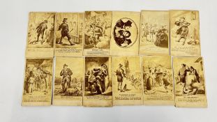 A GROUP OF 12 C19TH IRISH SEPAA CARTOON PRINTS.