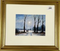 A FRAMED AND MOUNTED OIL ON BOARD TITLED 