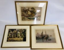 HANAFORD HARBOUR SCENE, WATERCOLOUR 24 X 34CM, C.A. HANAFORD 