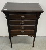 A FOUR DRAWER SHEET MUSIC CABINET, W 56, D 36, H 76CM.