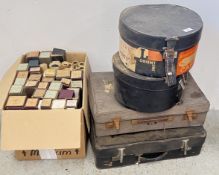 A GROUP OF VINTAGE PINOLA ROLLS + VARIOUS VINTAGE CASES.