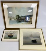 THREE HANAFORD JNR WATERCOLOURS 