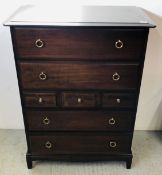STAG 7 DRAWER CHEST, W 83 X D 46 X H 112CM.