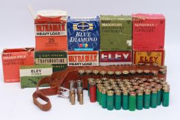 COLLECTION OF MIXED 12 GAUGE CARTRIDGES TO INCLUDE VINTAGE WILLIAM POWELL & SON 3 INCH 12 GAUGE 4