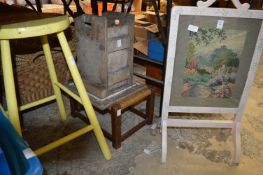 Fire screen, stool etc.