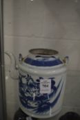 A Chinese blue and white teapot.