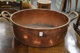A good large copper twin handled preserve pan.