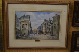 C J Keats, Temple Bar, watercolour, signed.