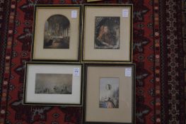 A group of Baxter and Le Blond prints, framed and glazed.