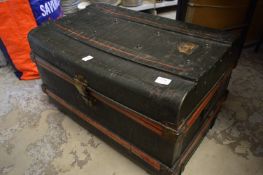 A tin trunk.