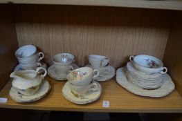 Floral decorated part tea service.