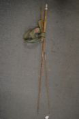 A split cane fly rod.