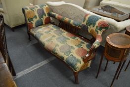 A late Victorian walnut framed chaise longue/settee.
