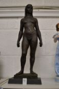Karin Jonzen, standing female nude, bronze resin.