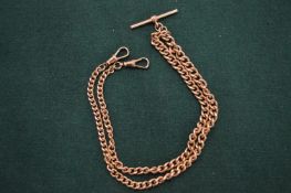 A 9ct gold Albert chain.