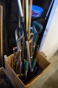 A quantity of gardening tools.