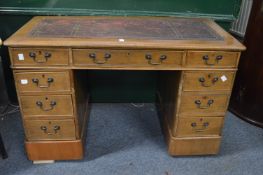 A Victorian mahogany pedestal desk.