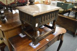 An oak joint stool/storage box.