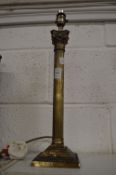 A plated corinthian column table lamp base.