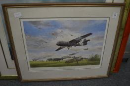 Gordon Wright, By Horsa to Normandy, limited edition colour print and two others.