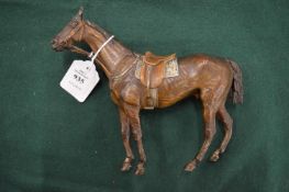 A good Vienna cold painted bronze figure of a race horse, possibly by Bergman, the well modelled