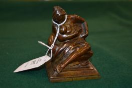 Robert Ingersoll Aitken, a small cast bronze figure of a seated mother and child, stamped for the