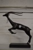 A stylish bronze figure in the Art Deco style depicting an Oryx.