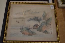 Three Chinese paintings on silk.