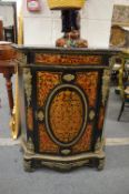 A Boulle style marble top pier cabinet with gilt metal mounts.