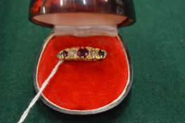 A good Victorian style gold, diamond and ruby ring.
