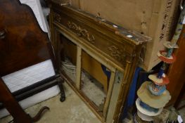 A 19th century gilded over mantel mirror frame (as found).