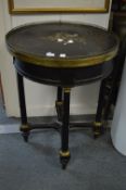 A 19th century marble inlaid slate top circular centre table.