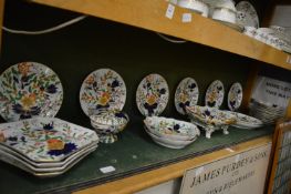 A quantity of 19th century floral decorated ironstone dinnerware.