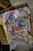 Good quality floral curtains and tie-backs etc.
